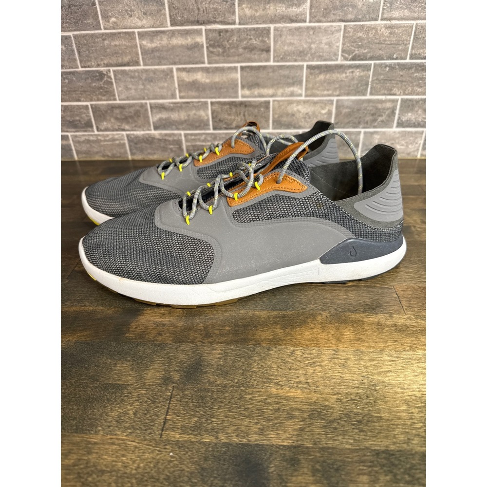 Olukai Nihoa Li Mens Charcoal Grey Mesh Sneakers Shoes Size 13